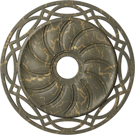 Ekena Millwork Loera Ceiling Medallion (Canopies up to 6 1/4"), 26 5/8"OD x 4 1/2"ID x 1 3/8"P, Witch Hazel Crackle CM26LOWHC